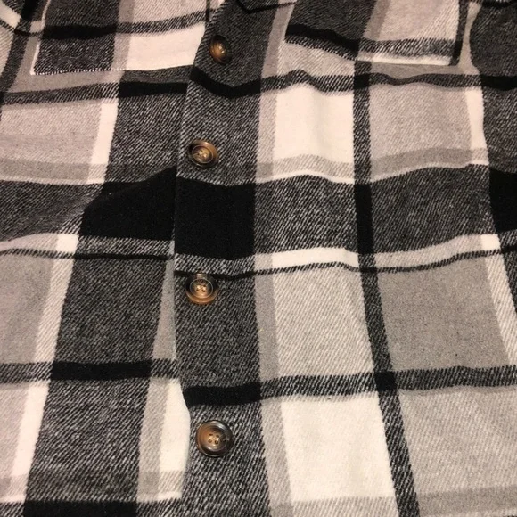 Plaid Button-Up Shirt Jacket - Picture 12 of 14